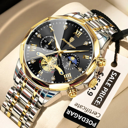 POEDAGAR Elegance Men's Luminous Chronograph Watch