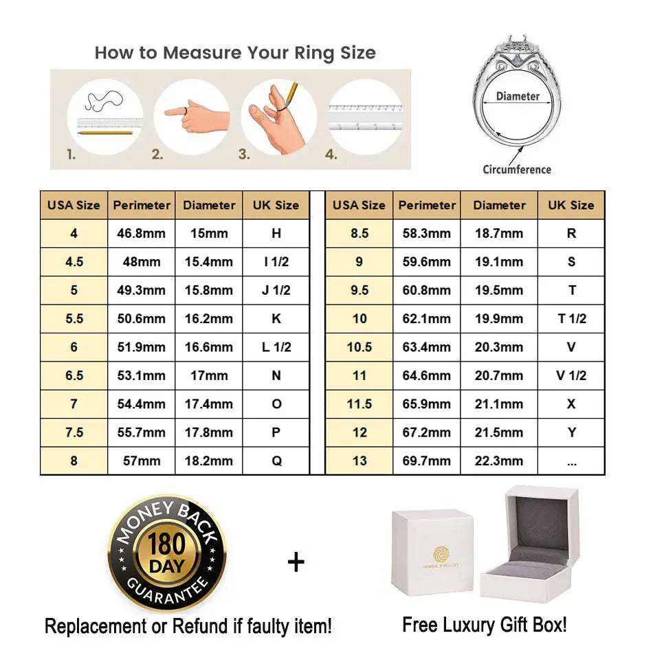 Newshe 2 Pieces Classic Wedding Rings Set for Women 7*7mm Princess Cut AAAAA Zircon 925 Sterling Silver Engagement Ring Jewelry