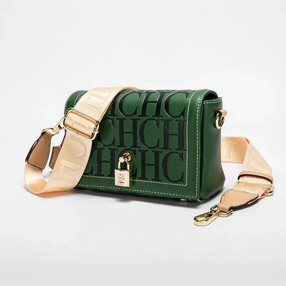 CH Womens Shoulder Bag Luxury Brand 2025 Fashion Solid Color Printed Handbag Fashion Design Model Metal Accessories Buckle