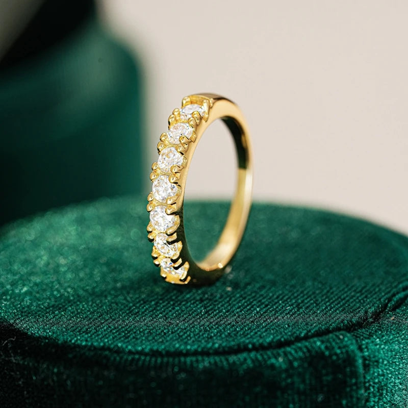 Girl Friend Valentine's Day 18K Gold Wedding Band 0.7CT Moissanite Diamond Women Engagement Rings Daughter Birthday Gift Jewelry