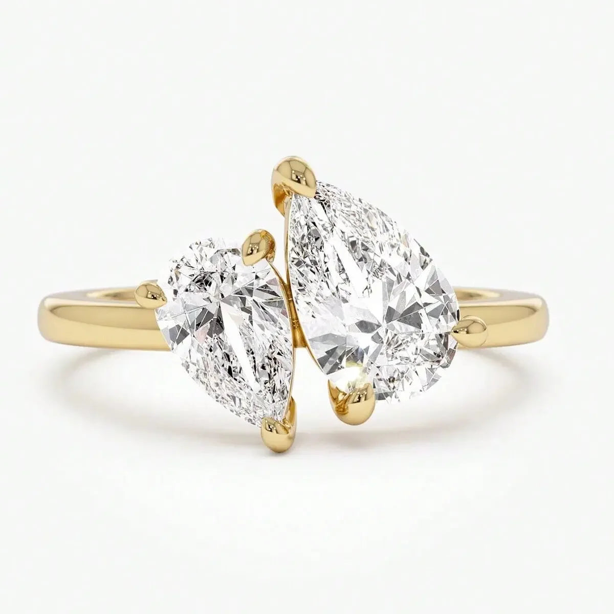 Elegant 925 Sterling Silver Zircon Water Drop Ring