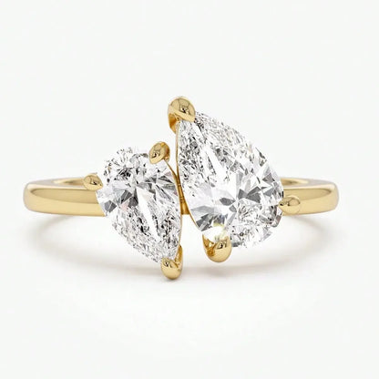 Elegant 925 Sterling Silver Zircon Water Drop Ring