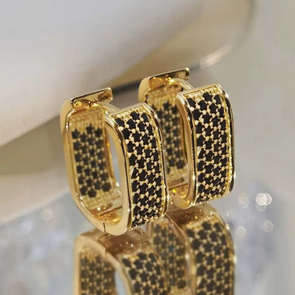 Luxurious CZ Zircon Square Hoop Earrings for Women