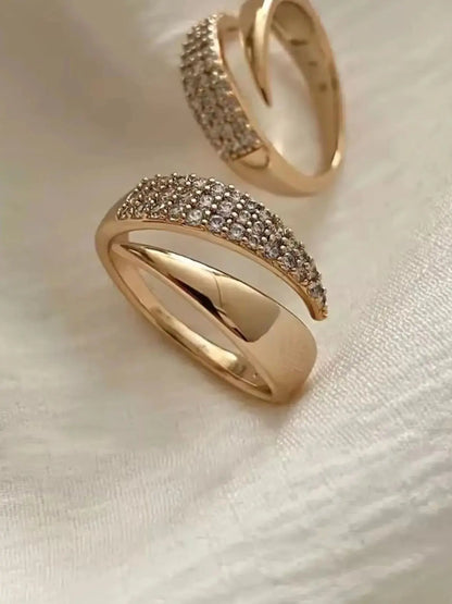 18K Gold Plated Sun Rings with Natural Stone