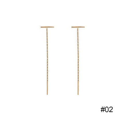 Fashion Minimalist Long Earring Silver Color Simple Tassel Chain Statement Earrings Women Korea Joker Ear Line Jewelry Gift