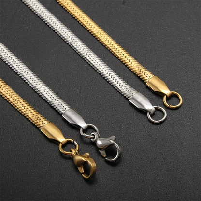 Punk Clavicle Flat Blade Snake Link Choker Necklace Gold Silver Color Stainless Steel Neck Chains For Women Jewelry Chocker 2025