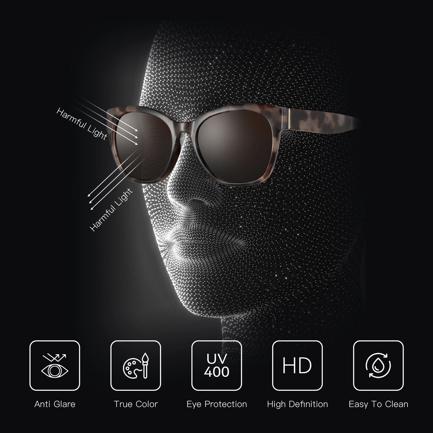 ZENOTTIC Fashion Cateye Polarized Sunglasses for Women - Oversized Sun Glasses UV400 Protection Retro Shades Designer Style