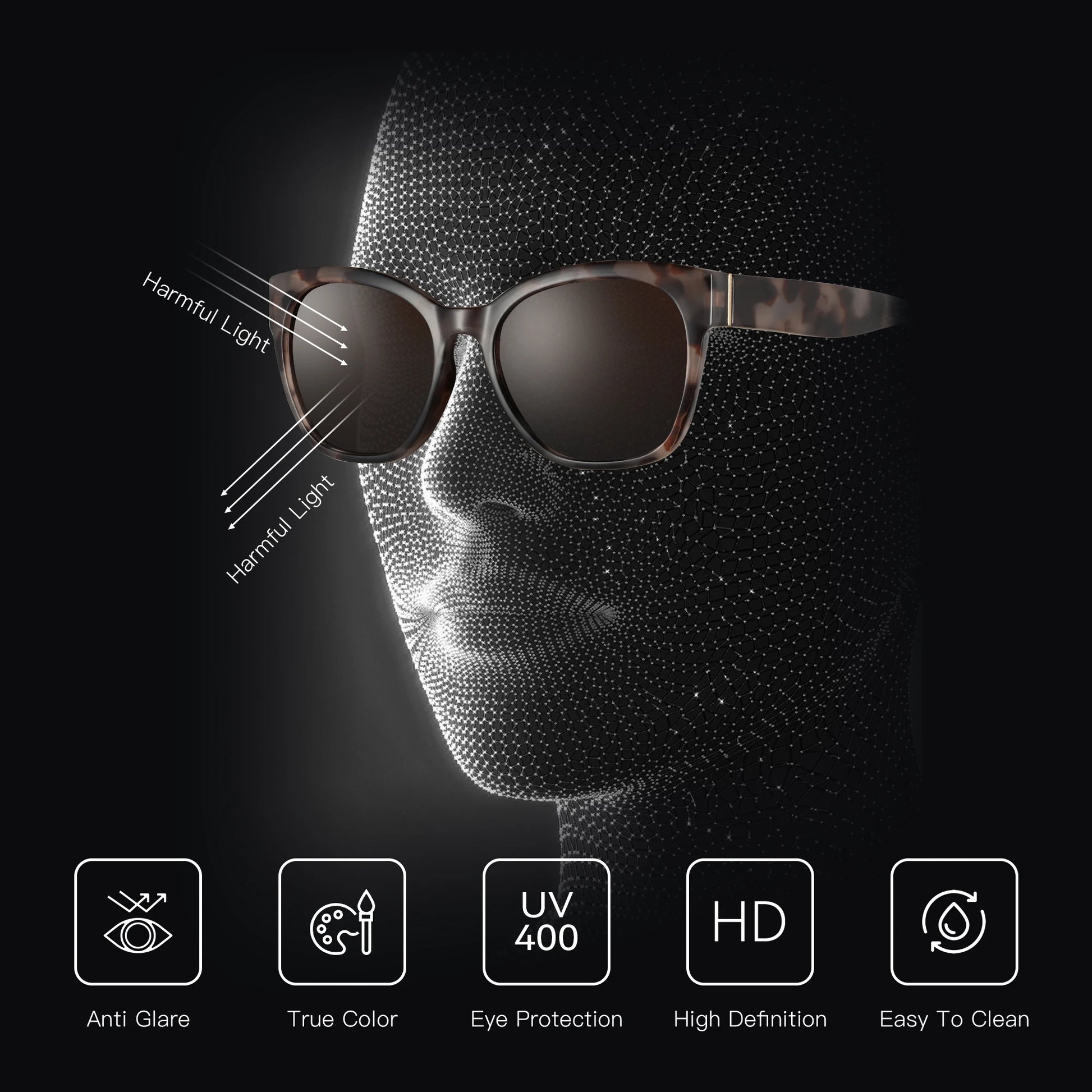 ZENOTTIC Fashion Cateye Polarized Sunglasses for Women - Oversized Sun Glasses UV400 Protection Retro Shades Designer Style