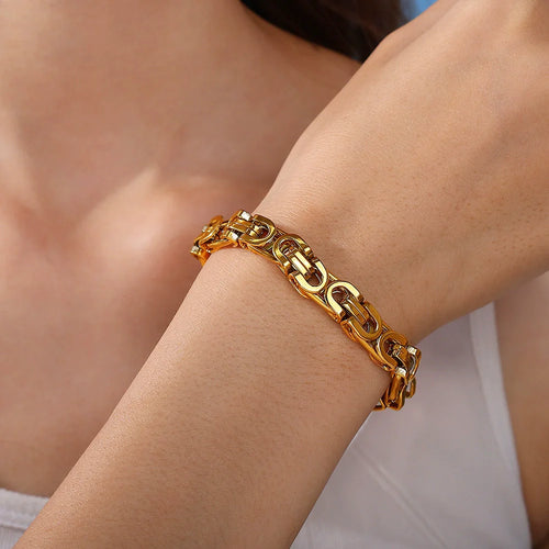 Newest 316L Stainless Steel Bracelet Men Wholesale Wristband 8mm Gold Silver Color Male Hand Chain Link Bracelet Hip Hop Jewelry