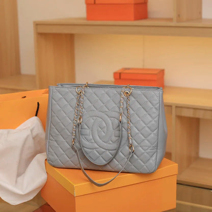 Classic Retro Chain Strap Messenger Bag Women's Luxury Textured Leather Handbag Paris Fashion Zipper Shoulder Bag