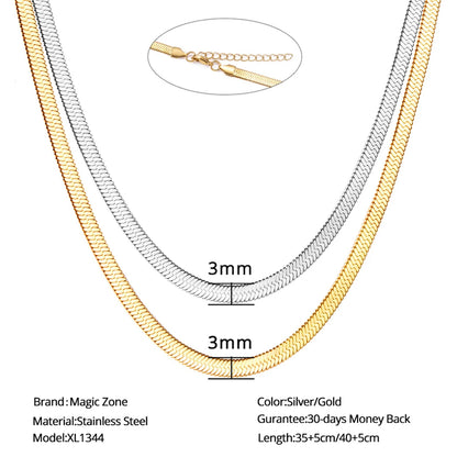 Punk Clavicle Flat Blade Snake Link Choker Necklace Gold Silver Color Stainless Steel Neck Chains For Women Jewelry Chocker 2025