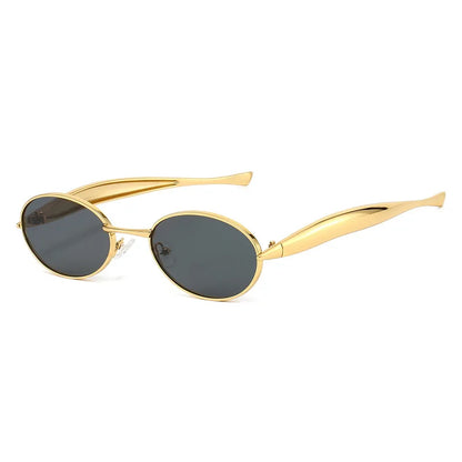 Chic Oval Sunglasses with Mirror Legs for Women