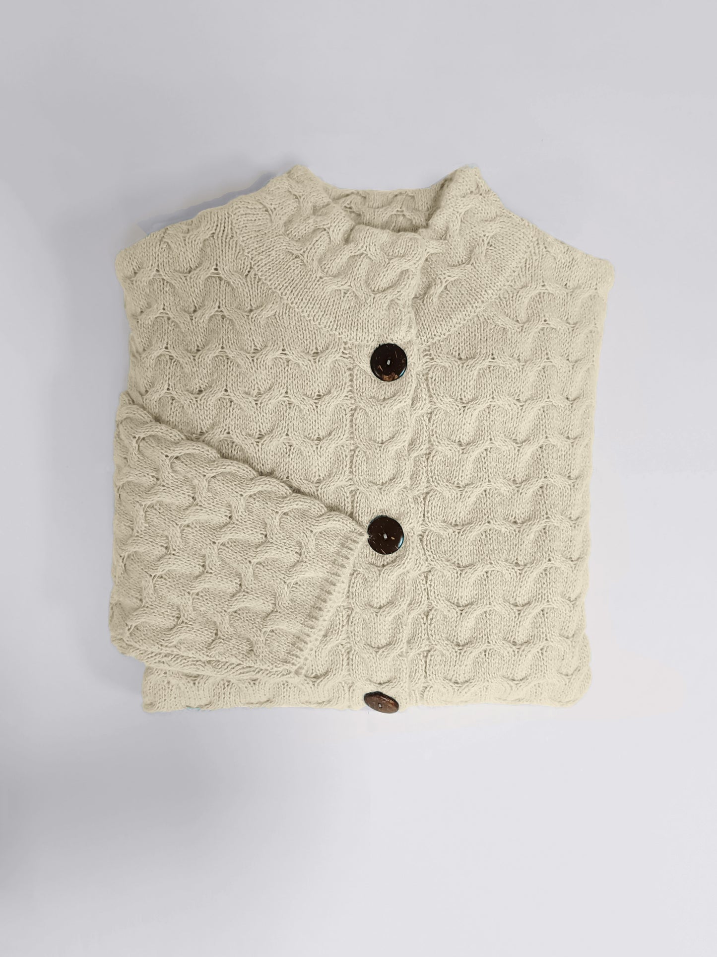 Directional autumn and winter plus size Women's casual commuting warm small collar corrugated cardigan with buttons padded sweater coat.