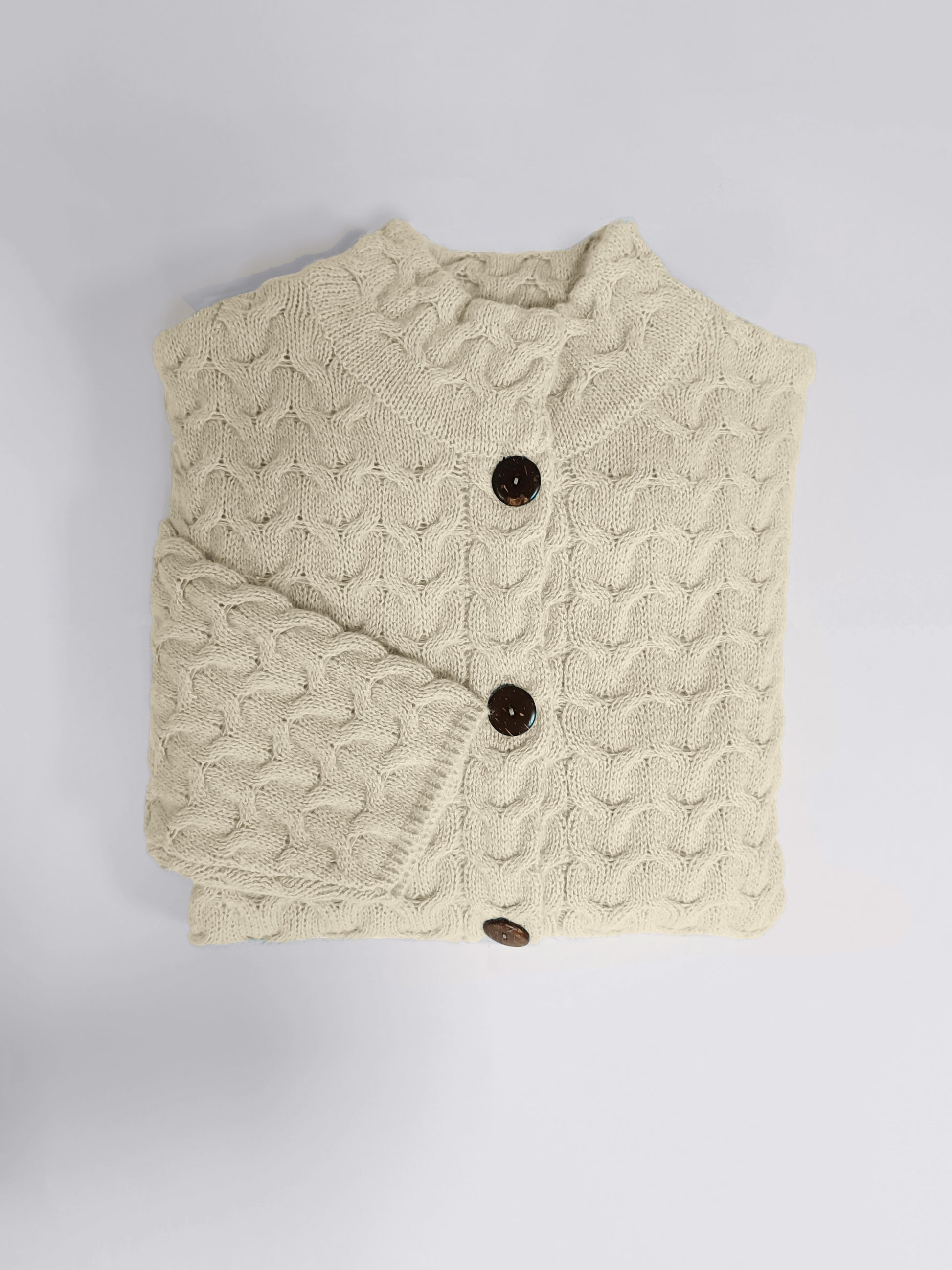 Directional autumn and winter plus size Women's casual commuting warm small collar corrugated cardigan with buttons padded sweater coat.