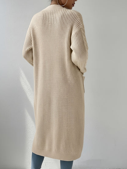 New Women's Long Cardigan with Open Front, Loose Fit, Long Sleeve, Autumn/Winter Sweater